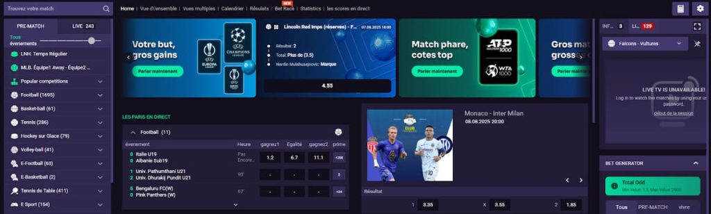WinSpirit Casino paris sportifs